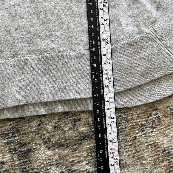 J Crew Womens Cotton Wool Blend Pullover Sweater Sz L Gray Side Slit Round Hem - Picture 9 of 10